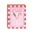 Just A Tini Bit Naughty - Holiday Martini Cocktail Christmas Card-1