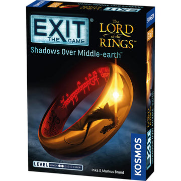EXIT: The Lord of the Rings - Shadows Over Middle-earth - EXIT The Lord of the Rings Shadows Over Middle-earth board game box with glowing gold ring design, unique gift from Canadian .