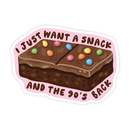 Snack 90's Back - Retro Cosmic Brownie Vinyl Sticker-1