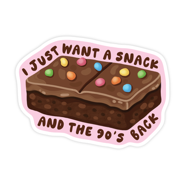 Snack 90's Back - Retro Cosmic Brownie Vinyl Sticker
