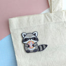 Raccoon Holding Donut Embroidered Patch-6