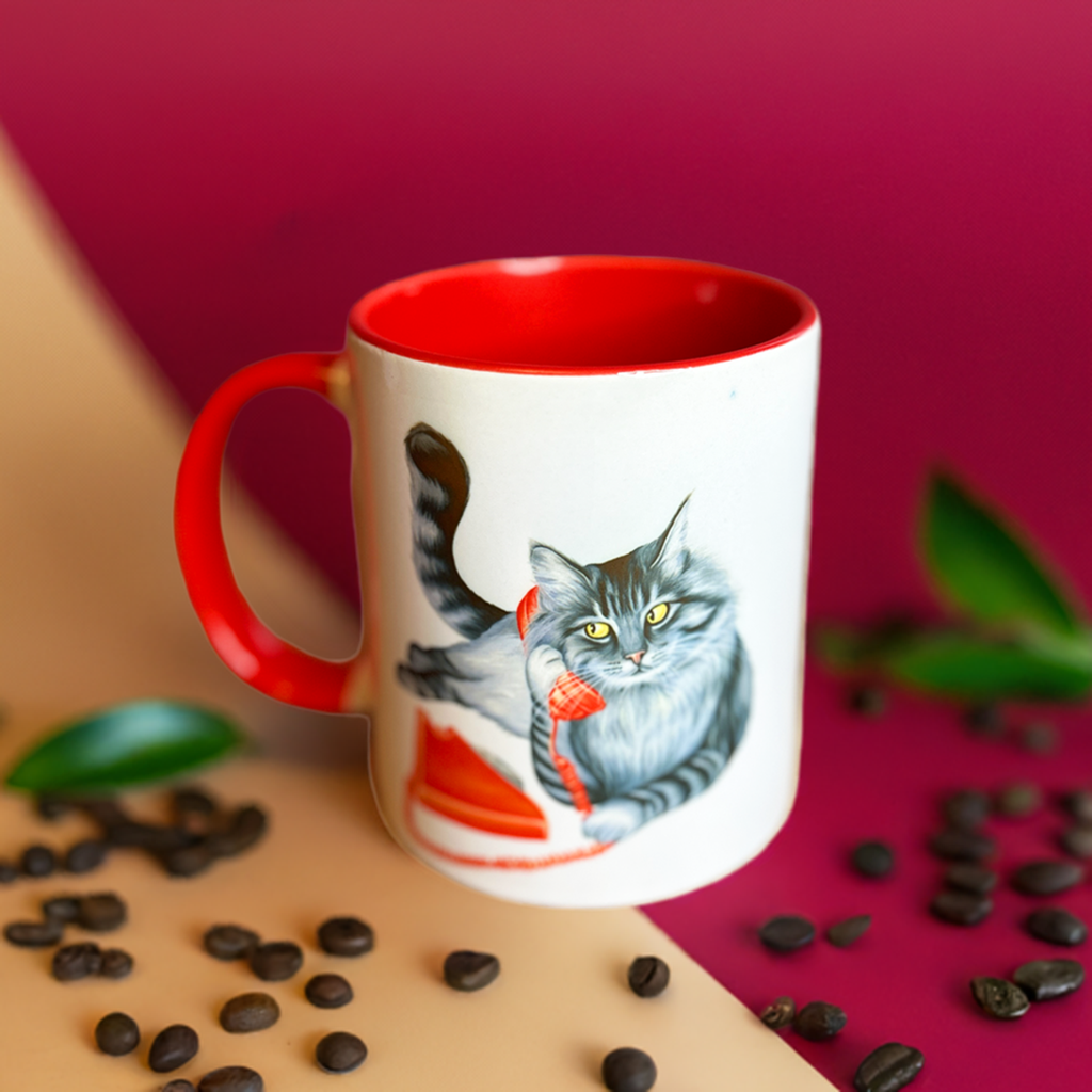 Cat on the Phone Mug