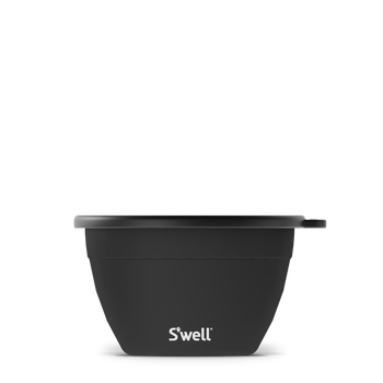 64oz Onyx Salad Bowl Kit - Black 64oz Onyx salad bowl with lid, sleek handmade Canadian design, unique gift option.