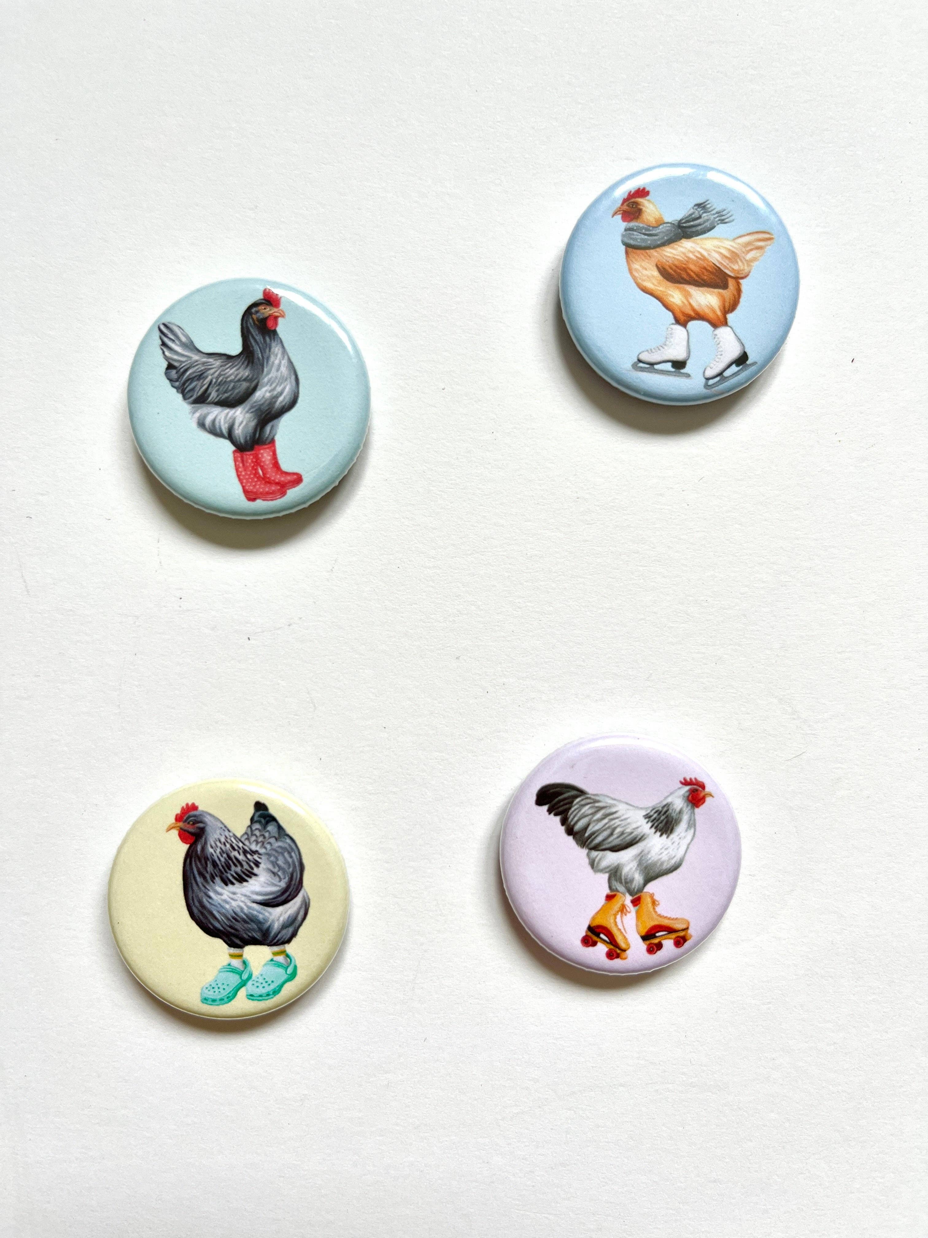 Fashionable Hens Fridge Magnets (set of 4)