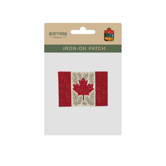 Canadian Maple Leaf Floral Flag Design Embroidered Iron-On Patch