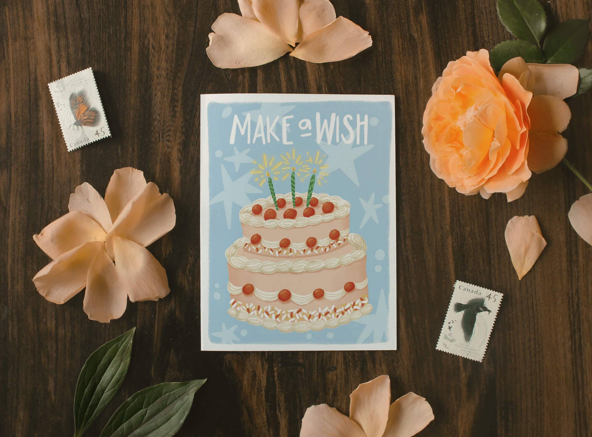 Make a Wish - Illustrated Birthday Card