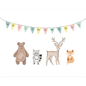 Animals Welcome Baby Card - 0