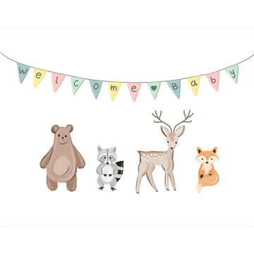 Animals Welcome Baby Card - 0