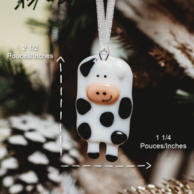 Black and White Cow Christmas Ornament - 0