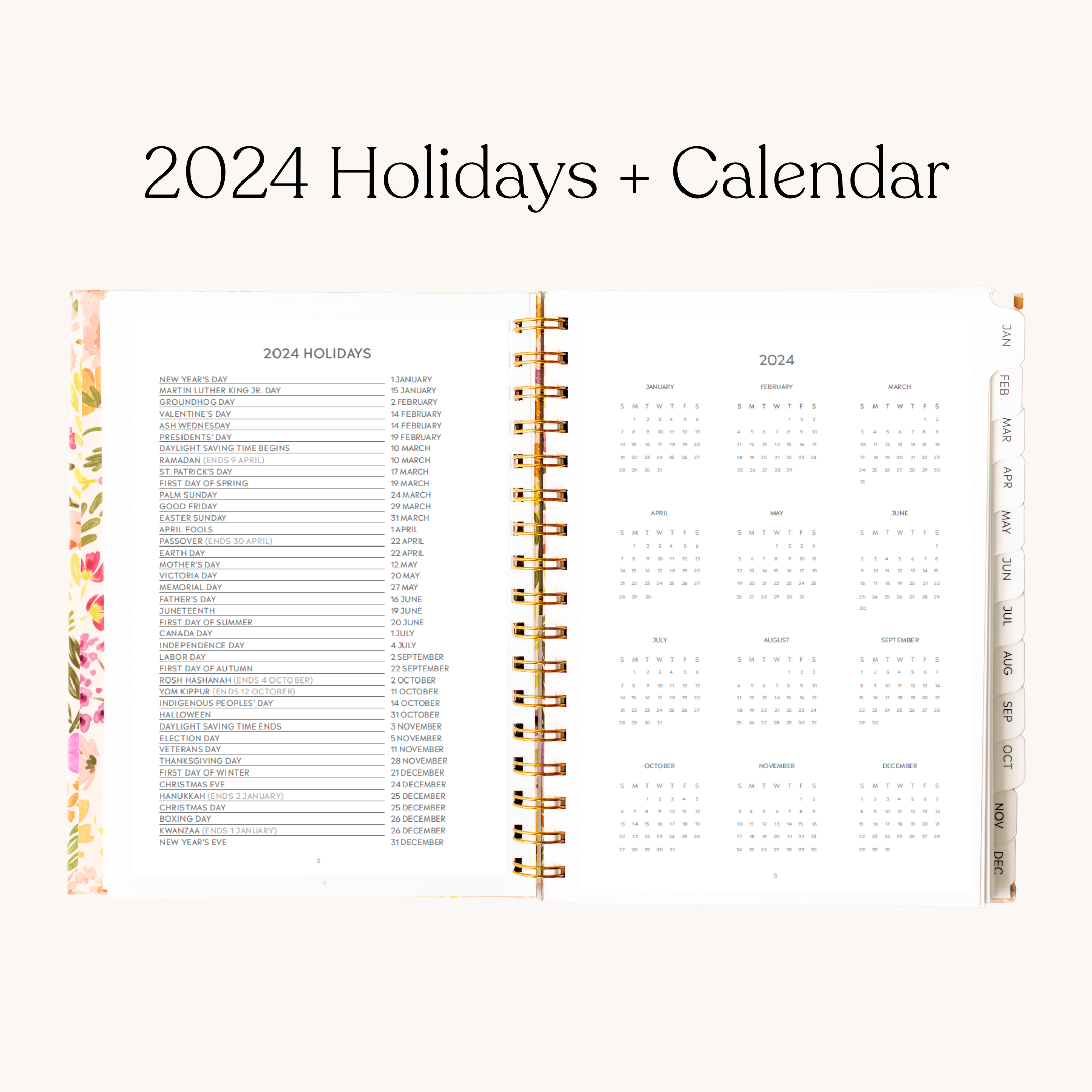 2025 Yearly Planner (Black Floral)