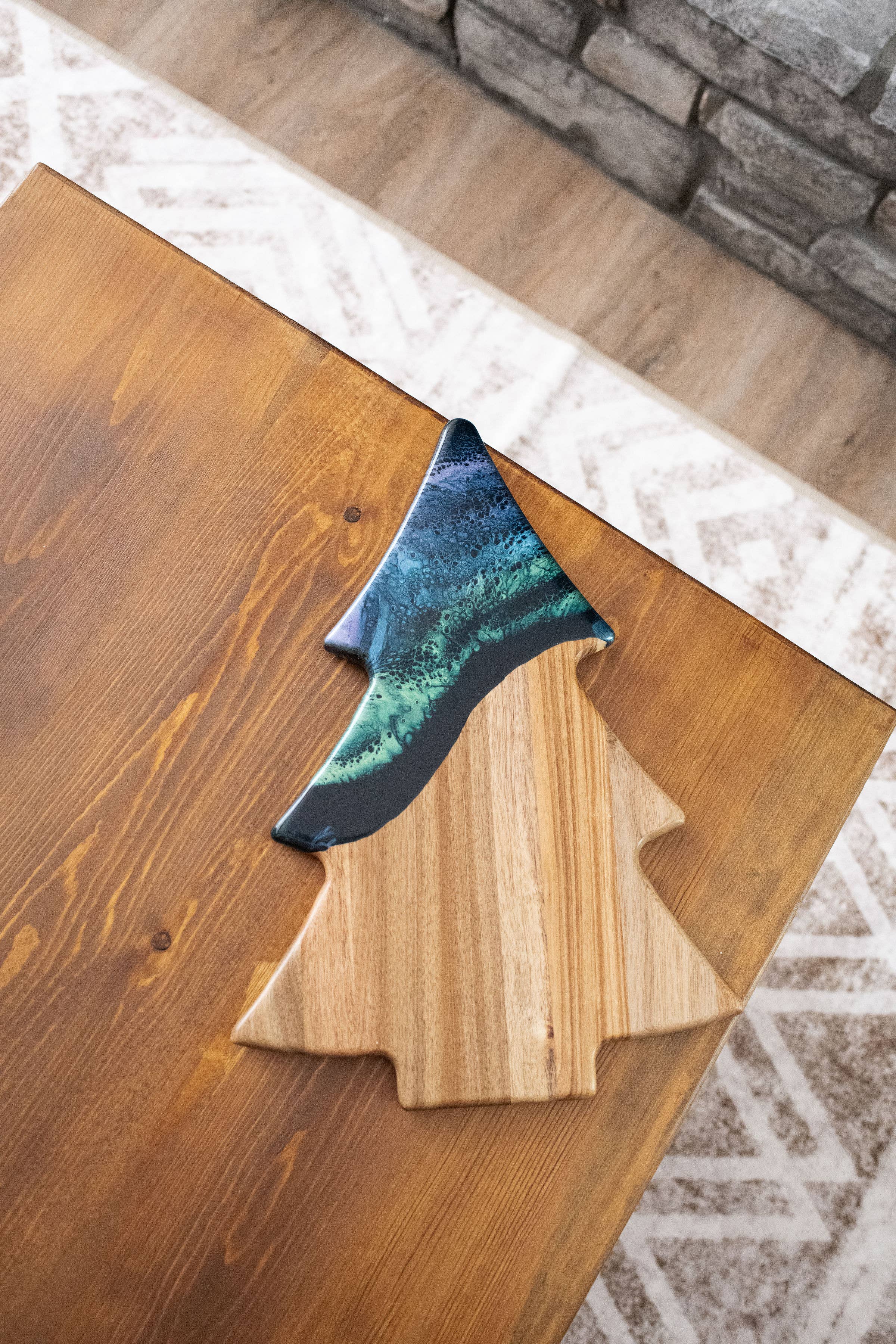 Christmas Tree Resin Charcuterie Board