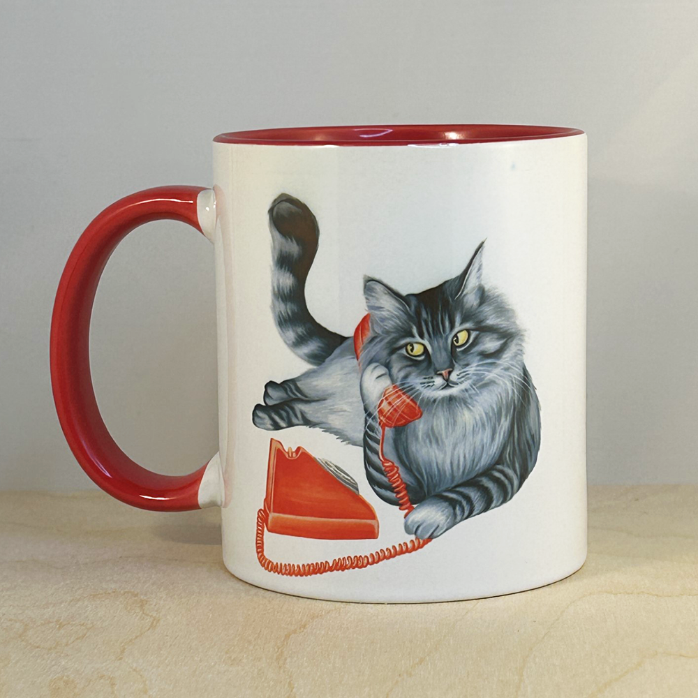 Cat on the Phone Mug