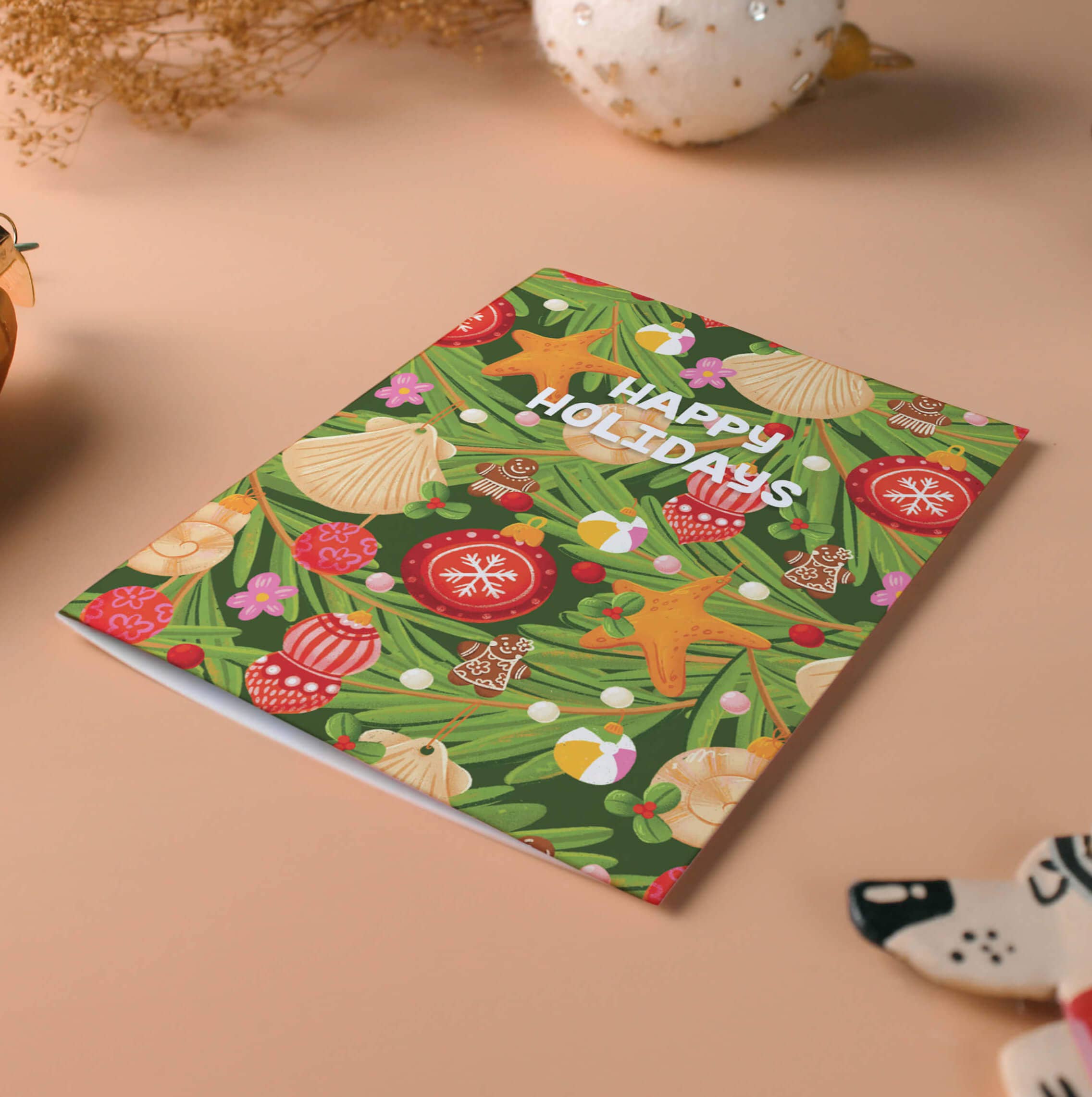 Let's Shellebrate Tree Decorations - - Illustrated Holiday Card - 0