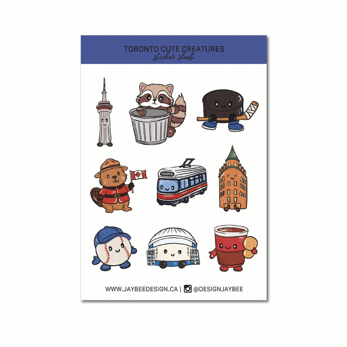 Toronto Mini Sticker Sheet | Caribou Gifts Inc.