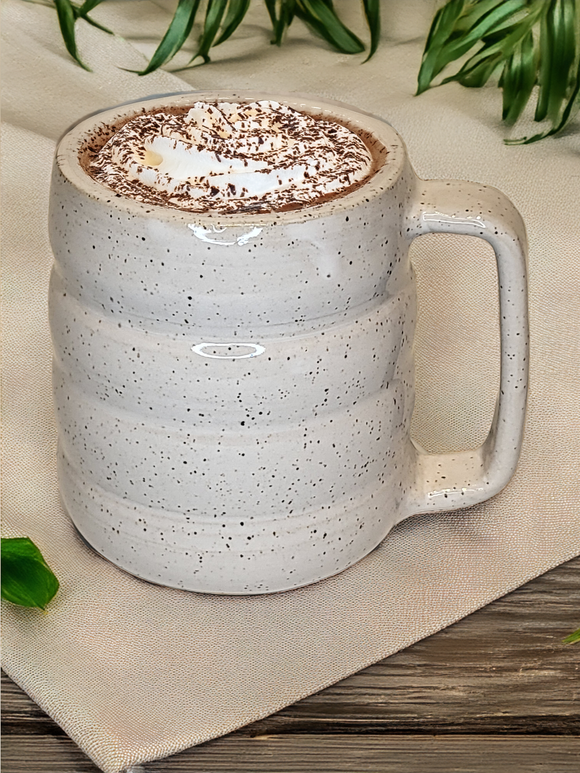 Handmade Stoneware Wavy Coffee Mug