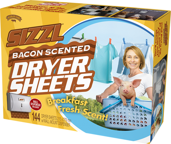 Prank Gift Box Sizzl Bacon Dryer Sheets