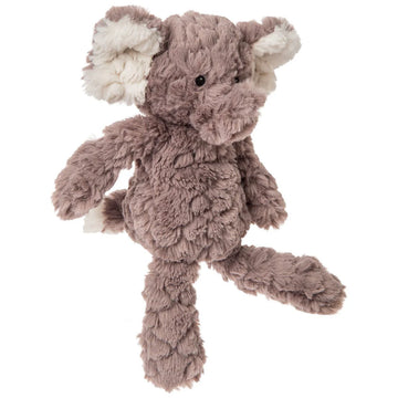 Putty Nursery - Elephant 11" - Soft plush elephant toy in muted gray with fluffy ears, unique handmade Canadian baby gift.