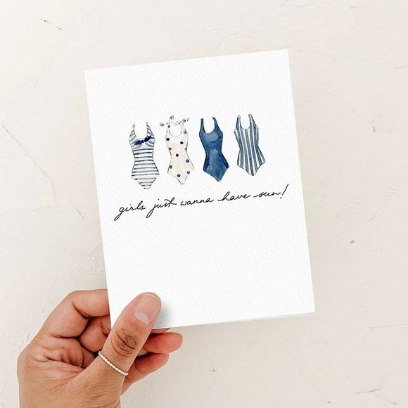 Girls Just Wanna Have Sun! Card | Bathing Suits
