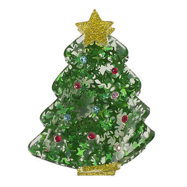 Jolly Christmas Tree Claw Clip