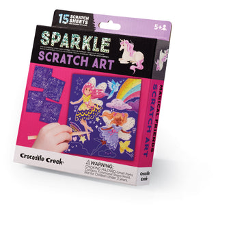 Sparkle Scratch Art: Magical Friends - Sparkle Scratch Art Magical Friends kit with 15 colorful sheets, unique handmade Canadian gift for kids aged 5+.