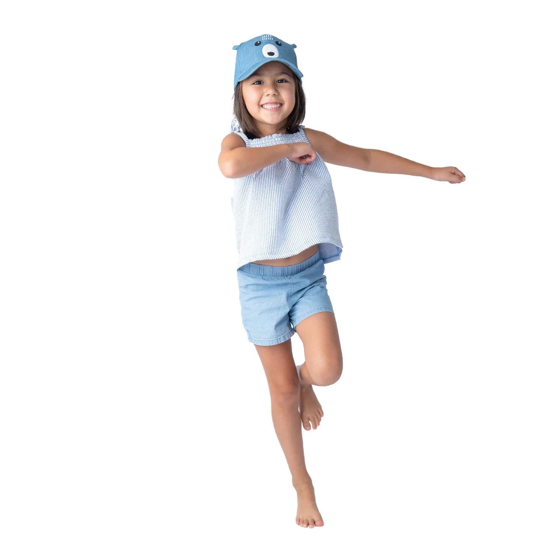 Kids UPF50+ Cap - Bear Chambray