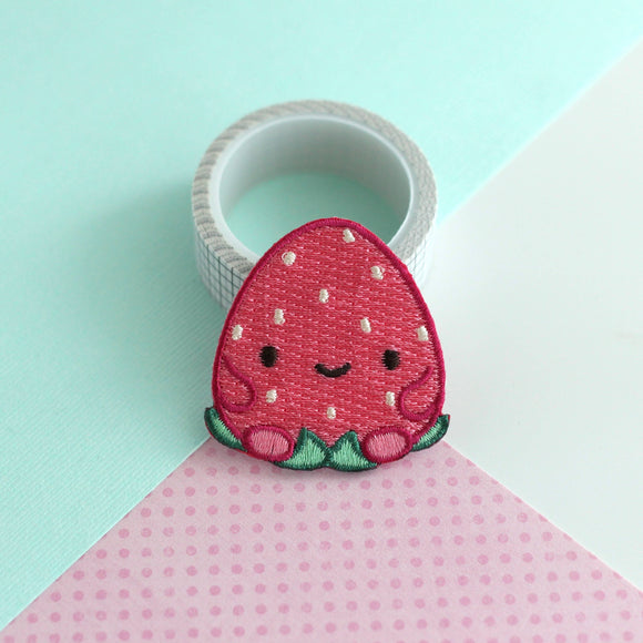 Happy Strawberry Embroidered Patch