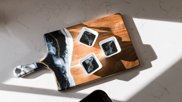 Resin Accented Ceramic Dipping Bowls