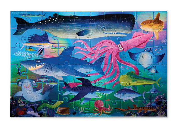 60 PC Holographic Puzzle - Shimmering Sharks