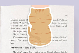 Orange Tabby Cat - Jumbo Magnetic Bookmark - 0
