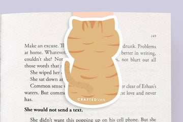 Orange Tabby Cat - Jumbo Magnetic Bookmark - 0