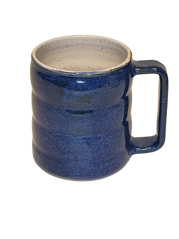 Handmade Stoneware Wavy Coffee Mug - 0