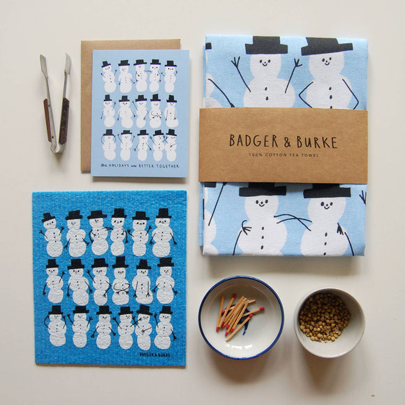 Holiday Snowmen Sponge Cloth / Reusable Paper Towel