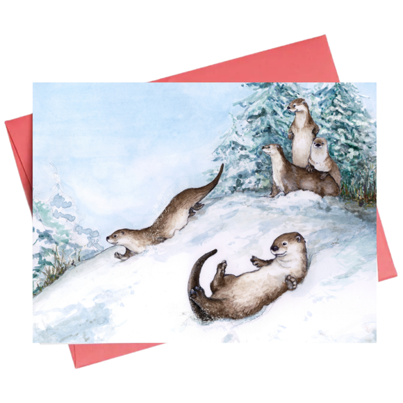 Sledding  | Christmas Greeting Card