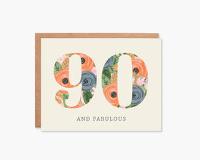 90th Floral Happy Birthday Card