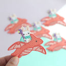 Bunny Mage Riding Dragon Embroidered Iron-On Patch-3