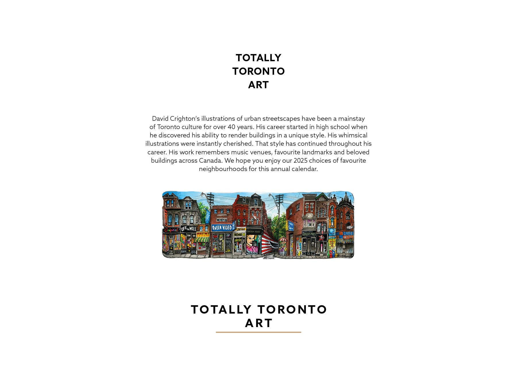 2025 Toronto Neighbourhood Calendar - 0