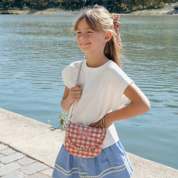 Gingham Ruffle Bow Bag