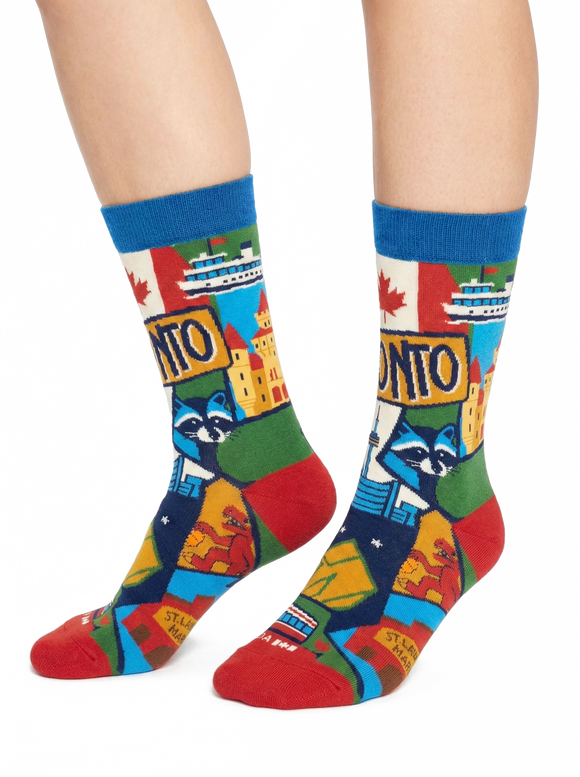 Women's Toronto Canada Crew Socks with City Icons