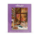 Villager Puzzles | Dream Library | 1000-Piece Puzzle for Adults - Villager Puzzles Dream Library 1000-piece Canadian handmade jigsaw puzzle gift with cozy reading scene and cat.