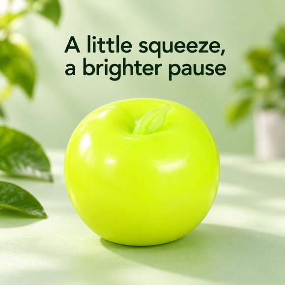 Green Apple Squishy Toy – Crunchy Block Texture