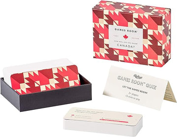 How Well Do You Know Canada - Handmade Canadian quiz game set with red maple leaf pattern, unique gift for Canada Day.