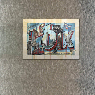 The Six Toronto Fridge Magnet | Rob Croxford - Handmade Canadian fridge magnet featuring colorful Six Toronto streetcar design, unique gift accessory.