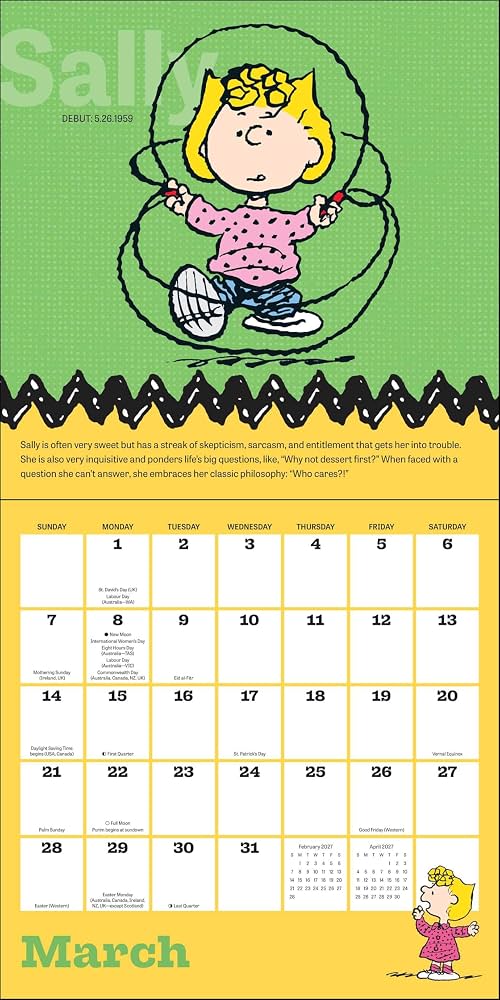 Peanuts 2027 Wall Calendar with Clings