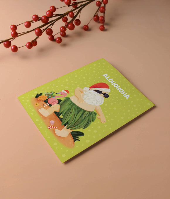 Alohohoha Santa - Illustrated Holiday Card