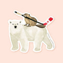 Polar Bear and Beaver Canadian Animal Sticker-1