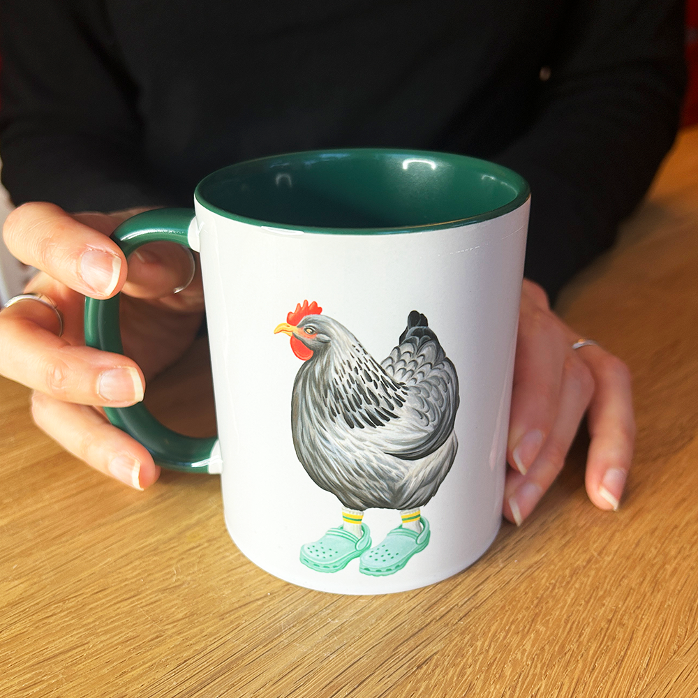 Hen Wearing Crocs Mug