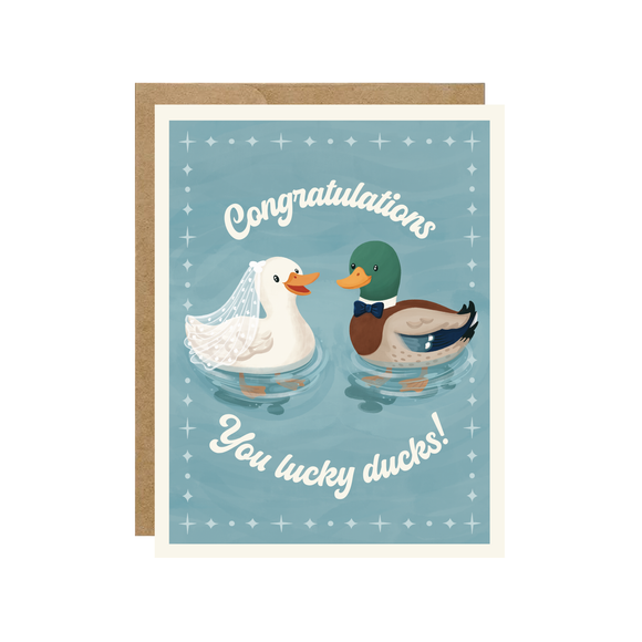 Congrats You Lucky Ducks - Wedding Engagement Card
