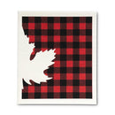 Buffalo Check Maple Leaf Dishcloths. Set of 2-3