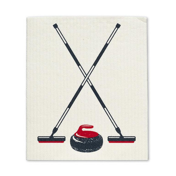 Curling Rock & Brooms Dishcloths - Set of 2