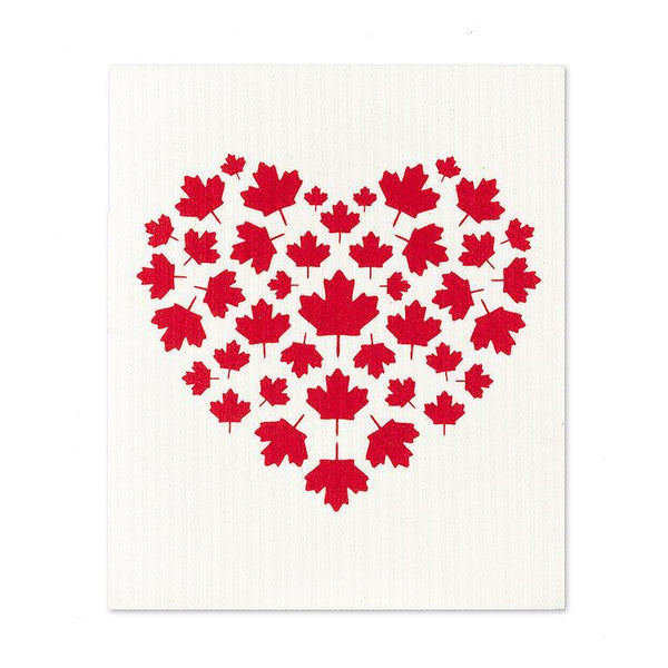 Canada Flag & Heart Dishcloths - Set of 2